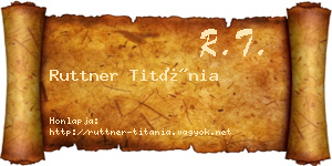 Ruttner Titánia névjegykártya